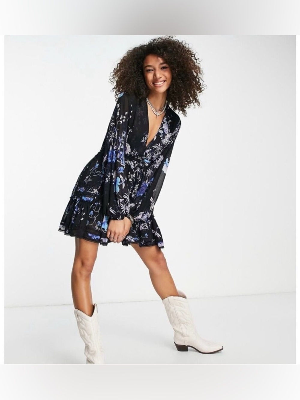 New Free People Cherry Blossom Festival Mini Dress Tunic XL - NWT
